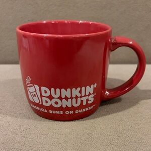 Dunkin' Donuts Muted Red Coffee Mug with light silver lettering